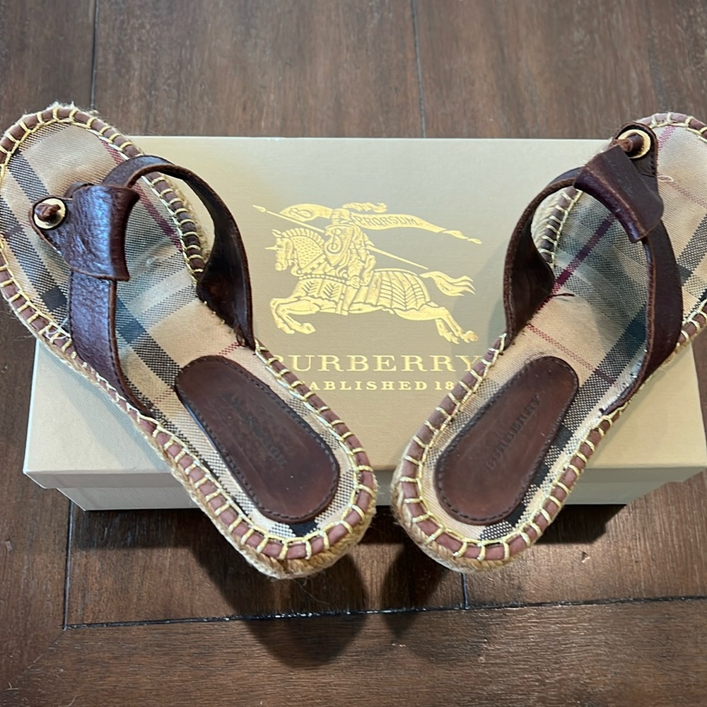 Well loved Burberry size 38 sandals with box